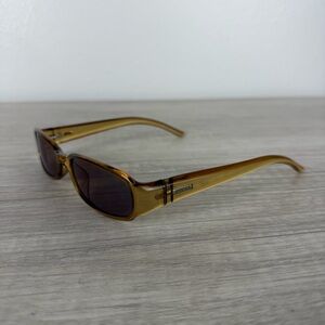 GUCCI Sunglasses Rectangle Translucent Brown Blue ITALY Vintage Y2K GG Designer